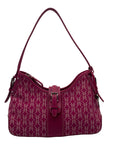 Fossil Pink Monogram Jacquard Triple Compartment Shoulder Bag