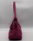 Fossil Pink Monogram Jacquard Triple Compartment Shoulder Bag