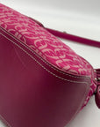 Fossil Pink Monogram Jacquard Triple Compartment Shoulder Bag