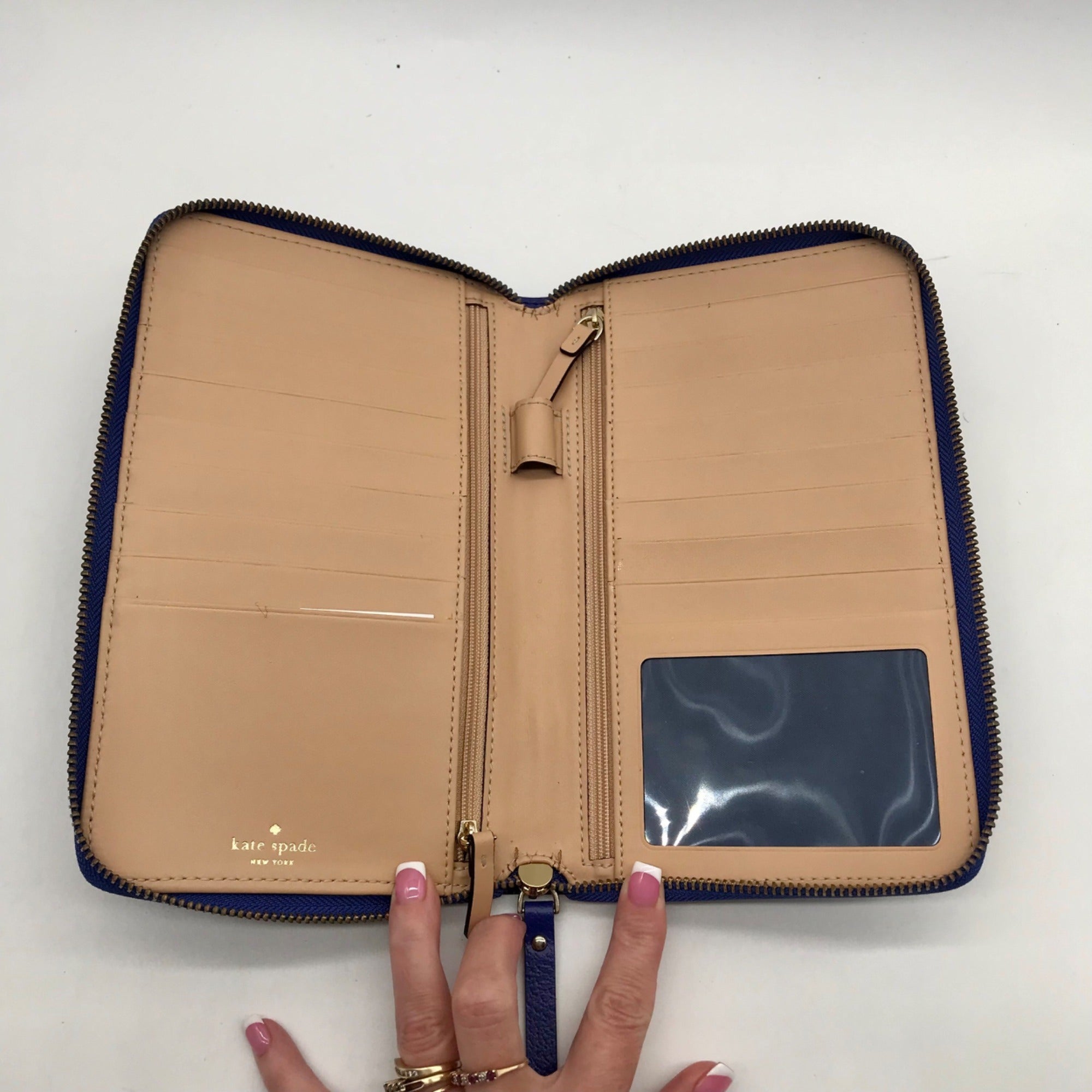 Kate Spade Blue Wellesley Neda Zip-Around Wallet