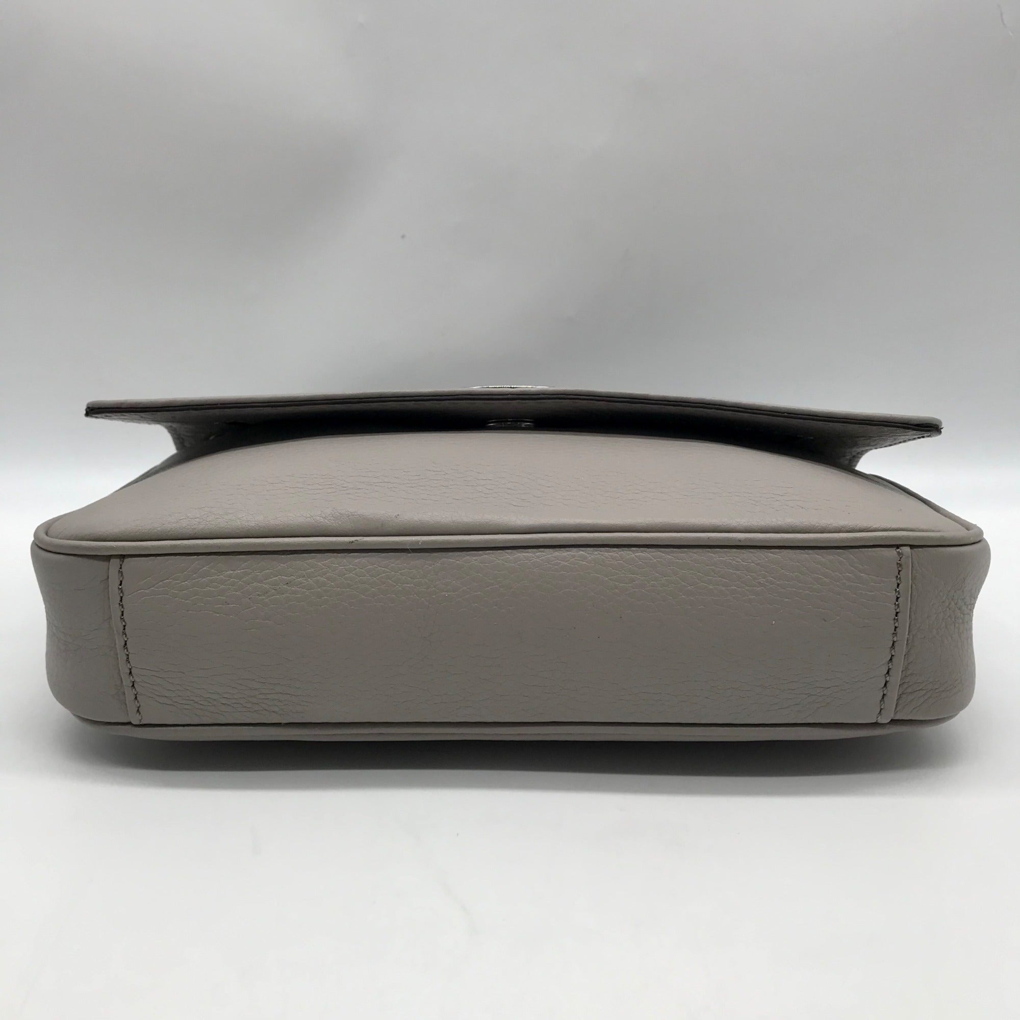 Michael Kors Gray Leather Fulton Shoulder Flap Crossbody Bag