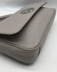Michael Kors Gray Leather Fulton Shoulder Flap Crossbody Bag