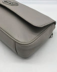 Michael Kors Gray Leather Fulton Shoulder Flap Crossbody Bag