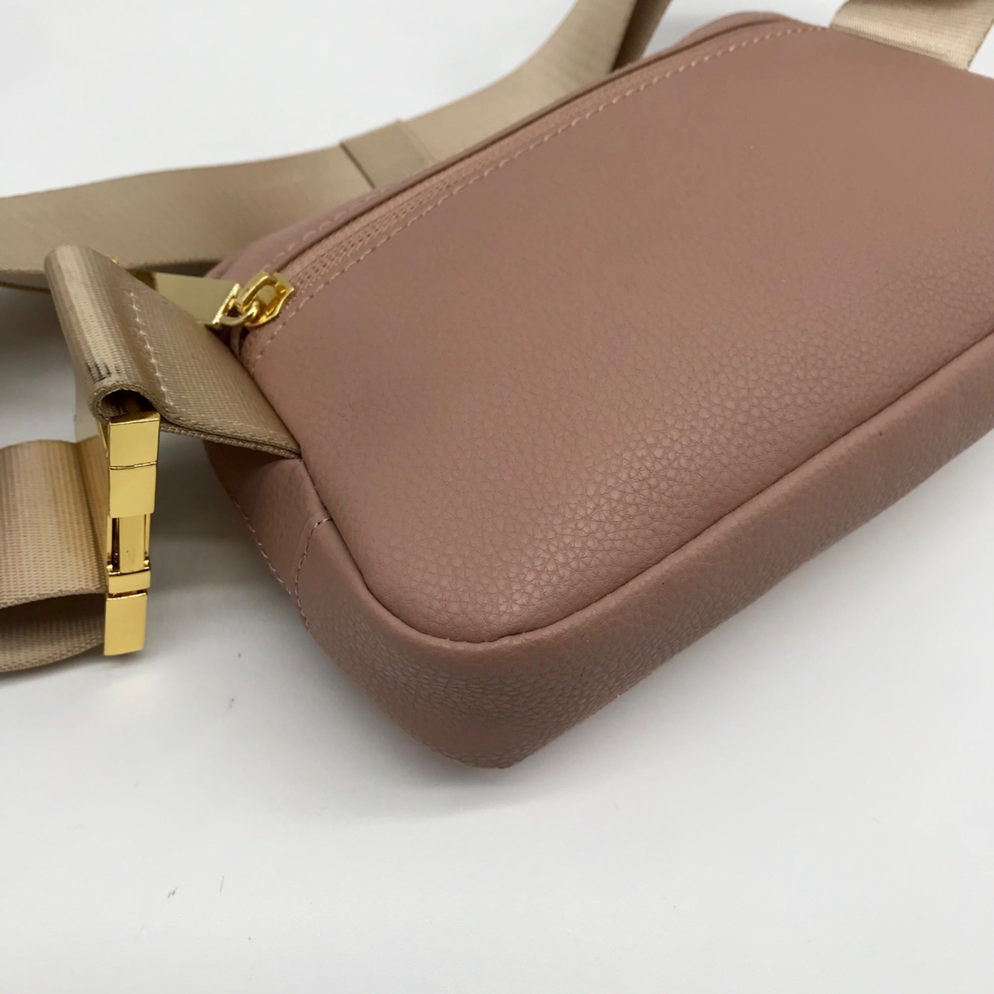 Joy Mangano Rose Gold Faux Leather Waist Bag