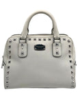 Michael Kors White Saffiano Leather Studded Satchel