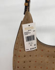 Michael Kors Husk Pebbled Leather Studded Nolita Hobo Shoulder Bag