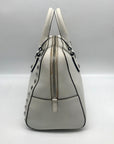 Michael Kors White Saffiano Leather Studded Satchel