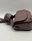 Aspinal Lavender Taupe Pebbled Leather Crossbody