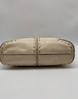 Michael Kors Ivory White Studded Leather Astor Pouchette