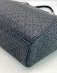 Michael Kors Jet Set Black Signature Coated Canvas Shoulder Bag