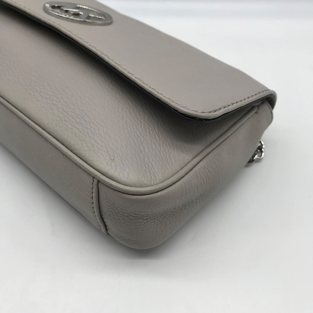 Michael Kors Gray Leather Fulton Shoulder Flap Crossbody Bag