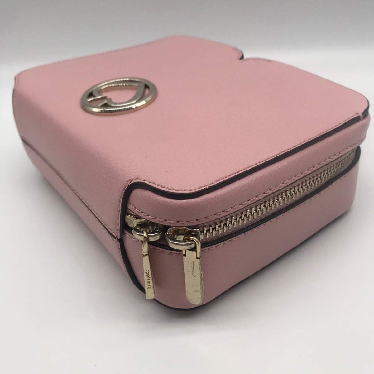 Kate Spade Light Pink Saffiano Leather Mini Vanity Top Handle Bag