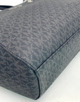 Michael Kors Jet Set Black Signature Coated Canvas Shoulder Bag