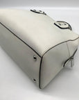 Michael Kors White Saffiano Leather Studded Satchel