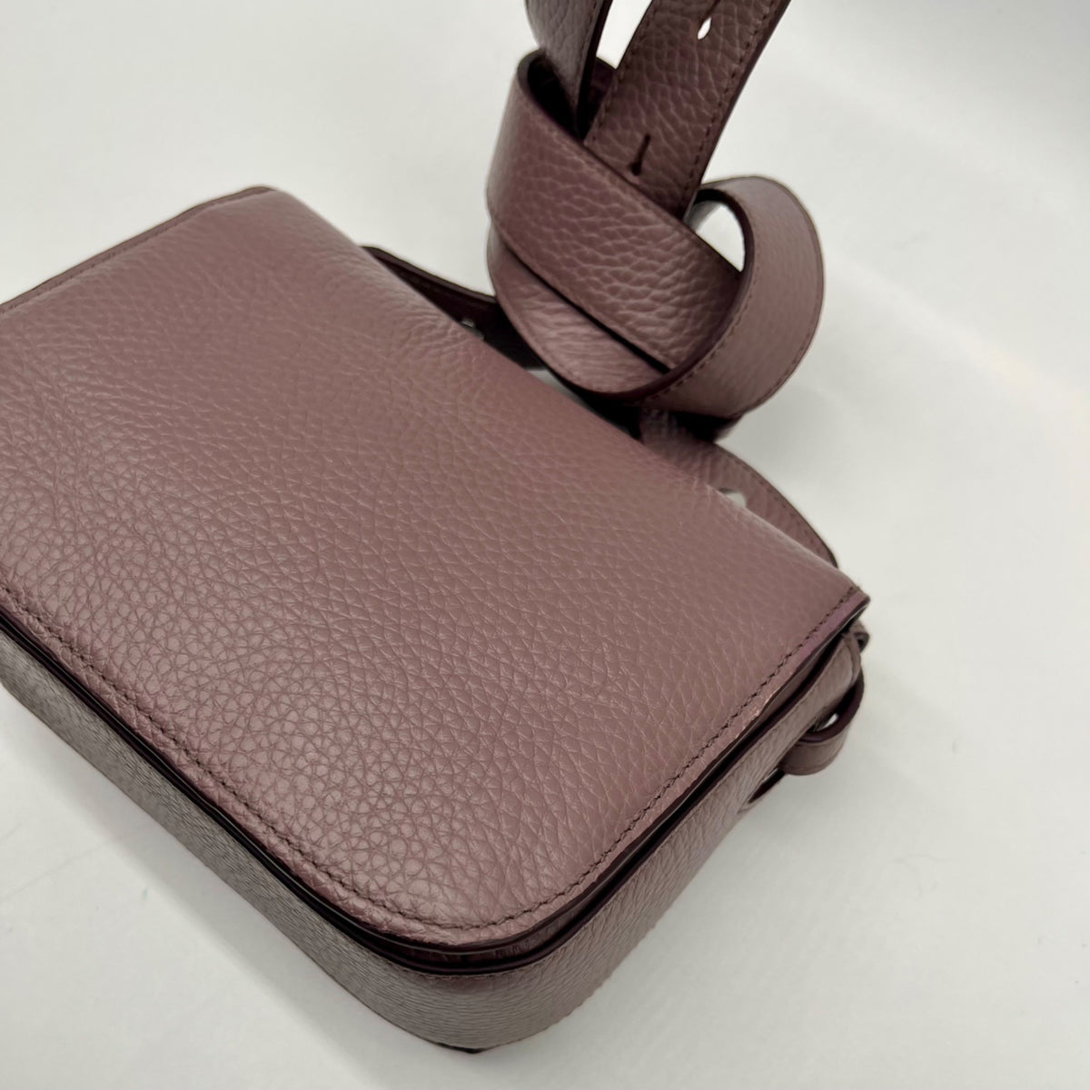 Aspinal Lavender Taupe Pebbled Leather Crossbody