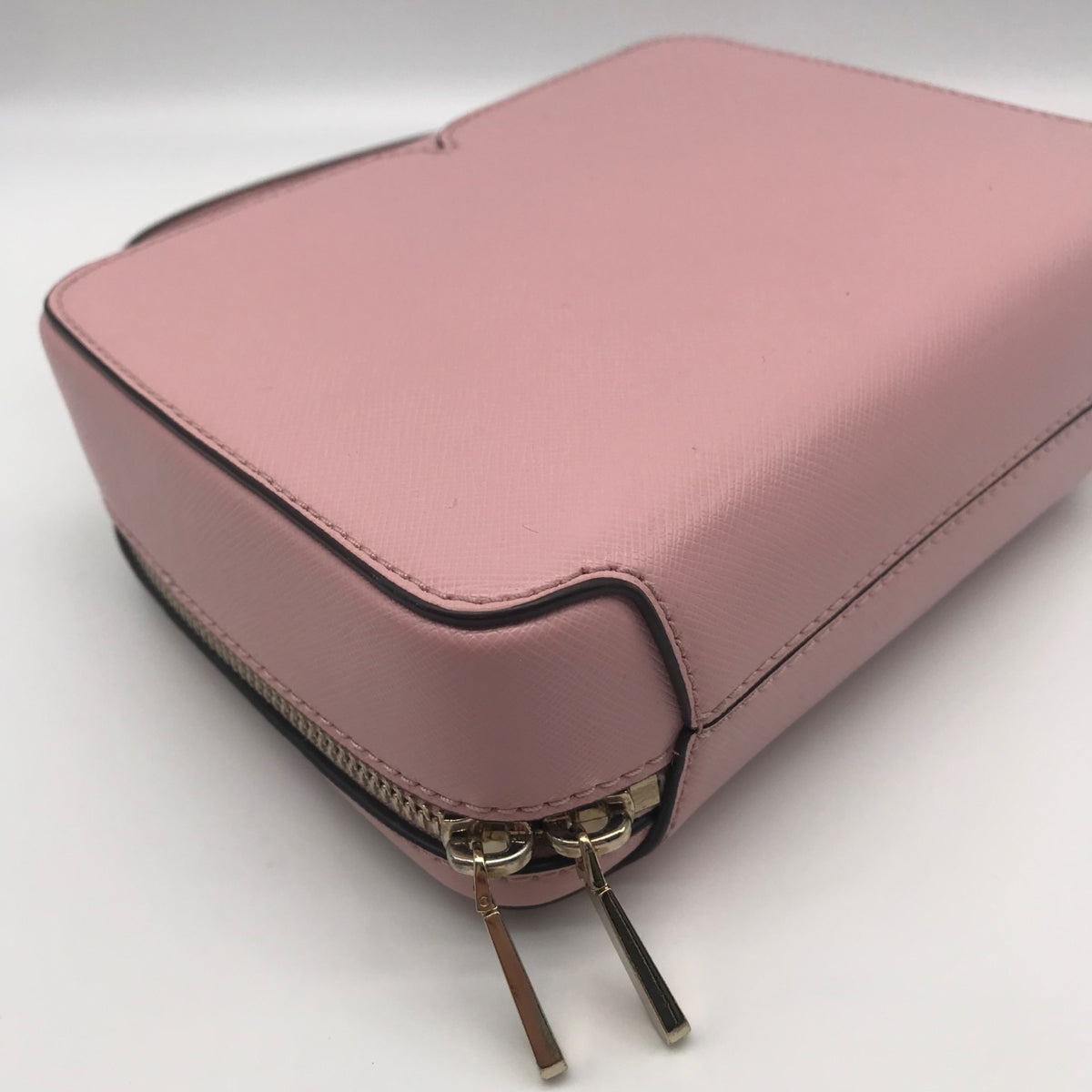 Kate Spade Light Pink Saffiano Leather Mini Vanity Top Handle Bag