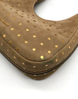 Michael Kors Husk Pebbled Leather Studded Nolita Hobo Shoulder Bag
