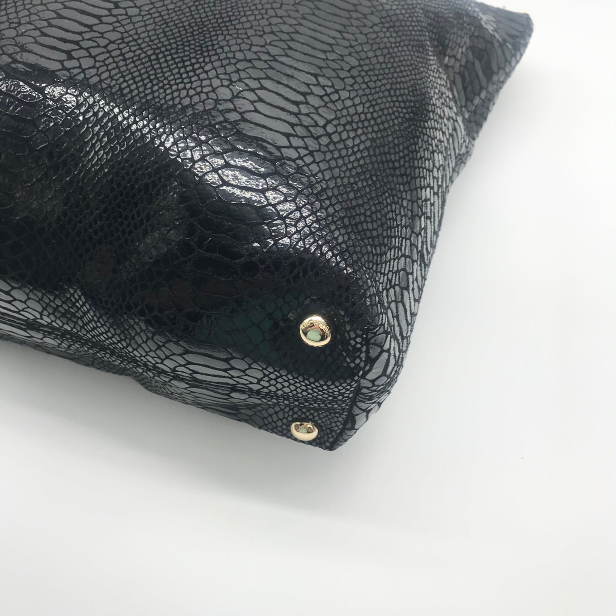 Michael Kors Black Snake Embossed Leather Shoulder Bag