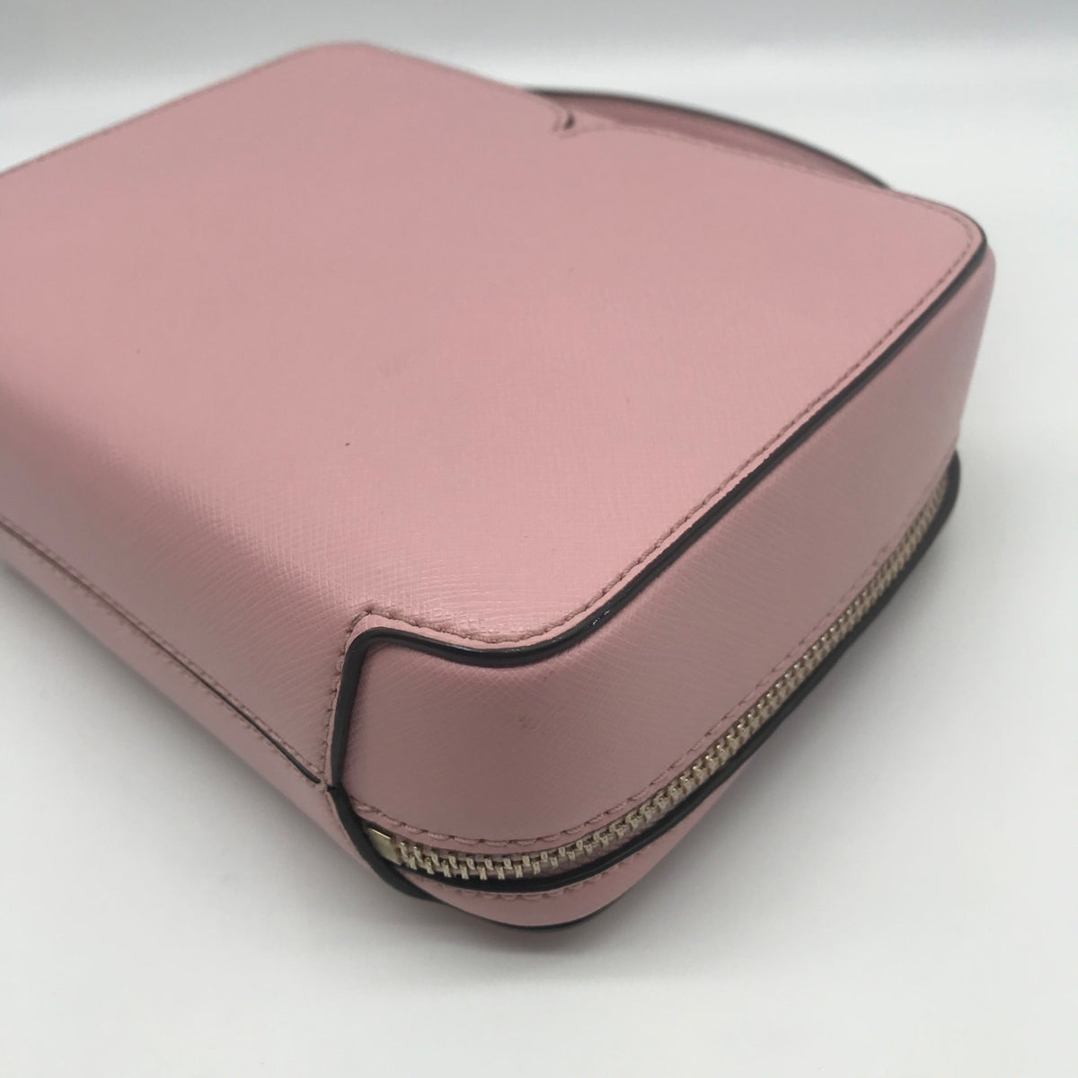 Kate Spade Light Pink Saffiano Leather Mini Vanity Top Handle Bag