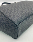 Michael Kors Jet Set Black Signature Coated Canvas Shoulder Bag