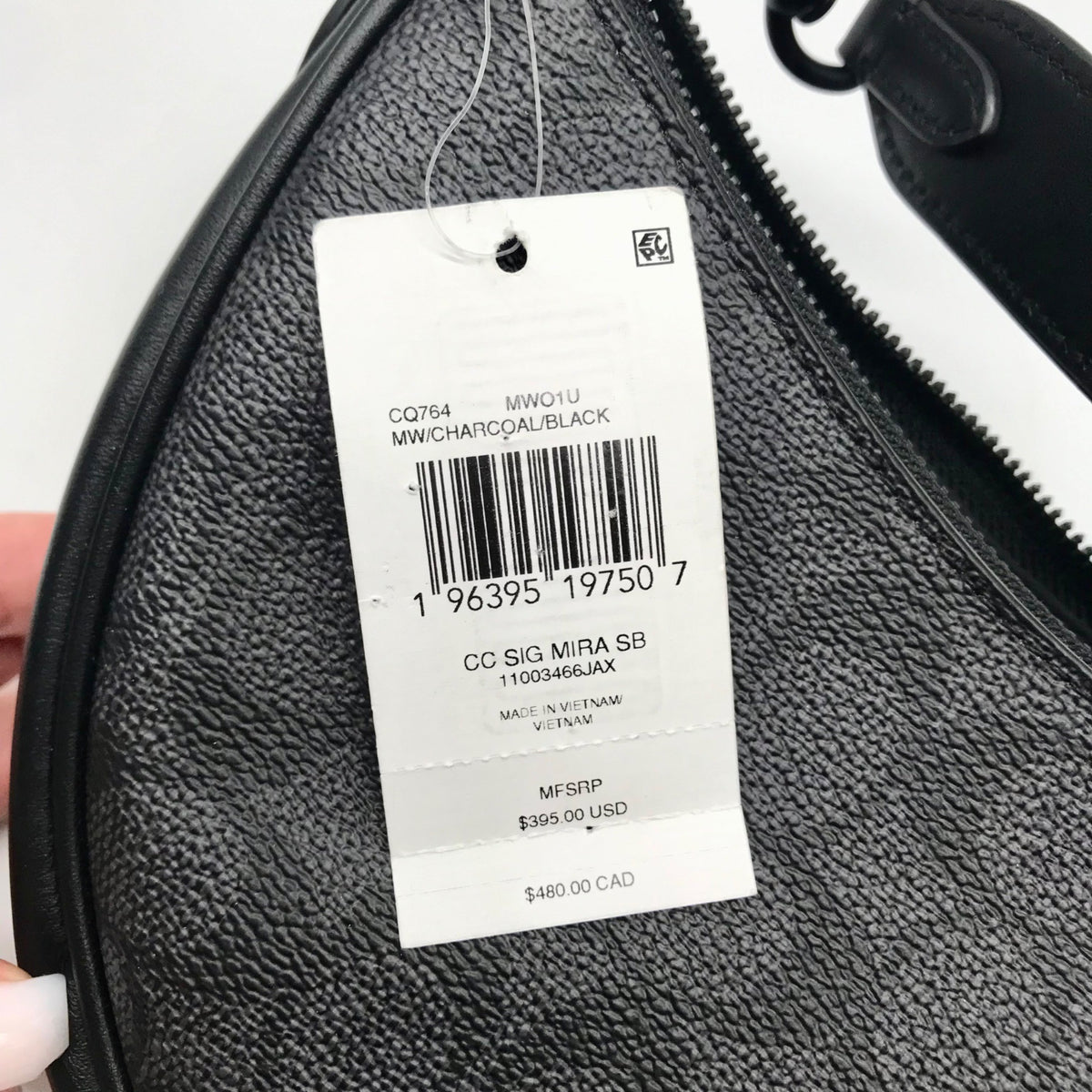 Coach Black Signature Coated Canvas Mira Shoulder Bag CQ764