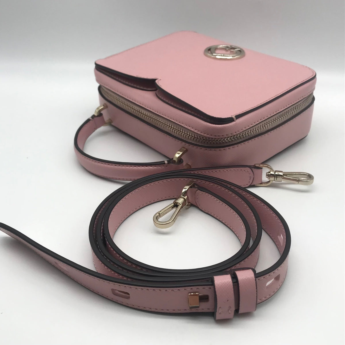 Kate Spade Light Pink Saffiano Leather Mini Vanity Top Handle Bag