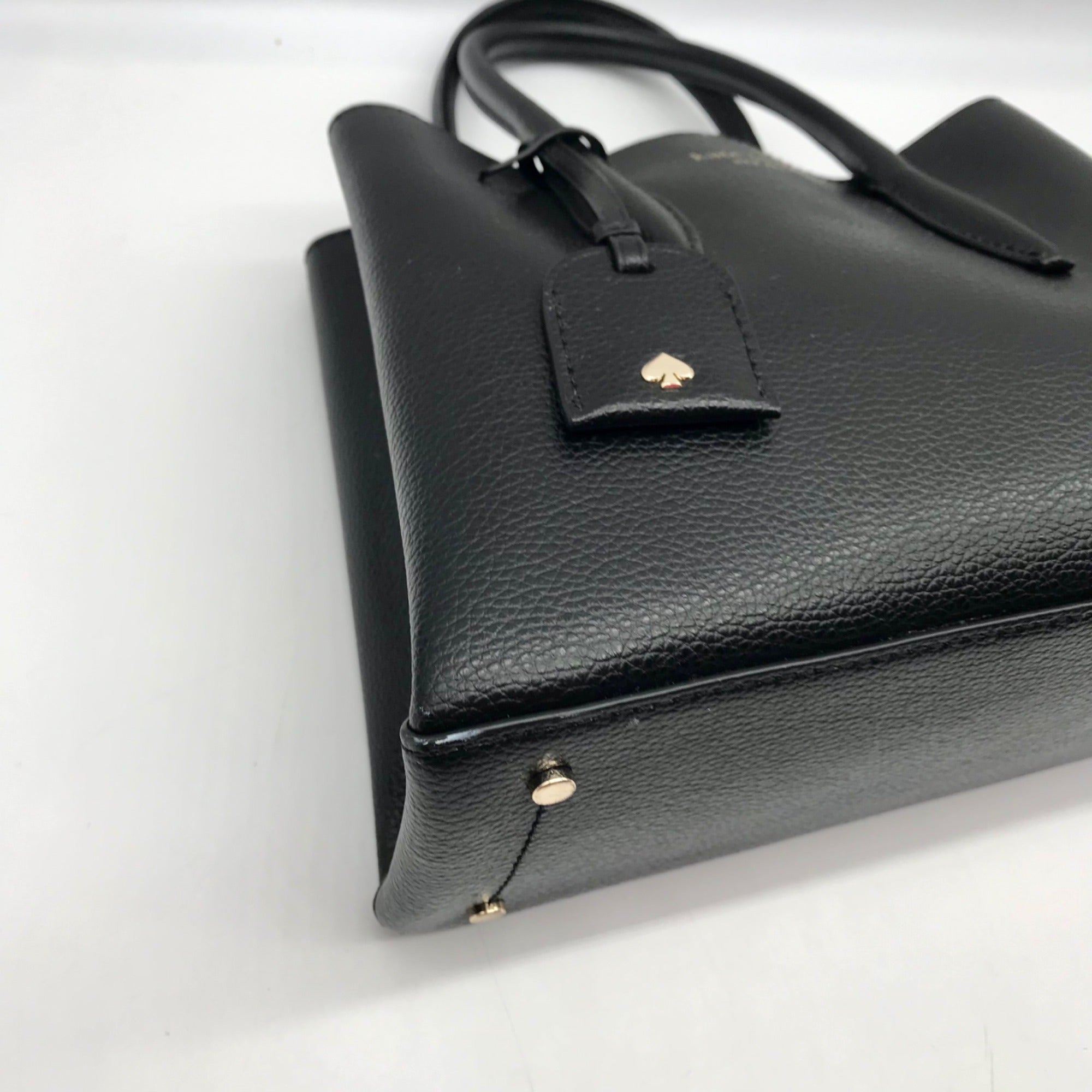 Kate Spade Black Pebbled Leather Small Eva Top Zip Satchel Bag