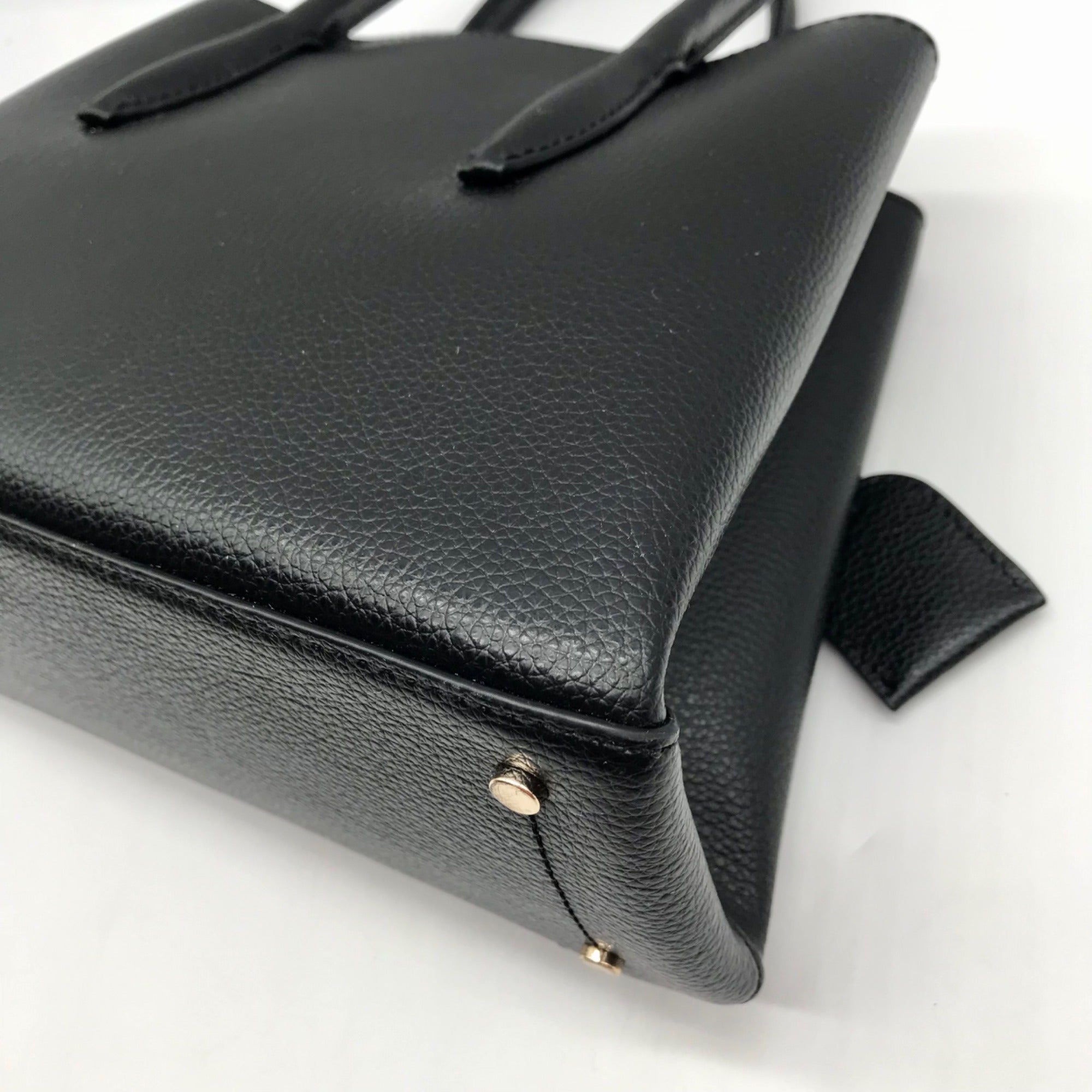 Kate Spade Black Pebbled Leather Small Eva Top Zip Satchel Bag
