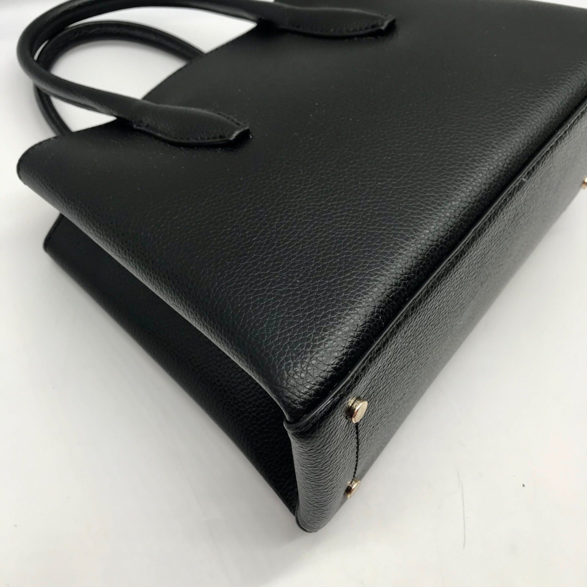 Kate Spade Black Pebbled Leather Small Eva Top Zip Satchel Bag