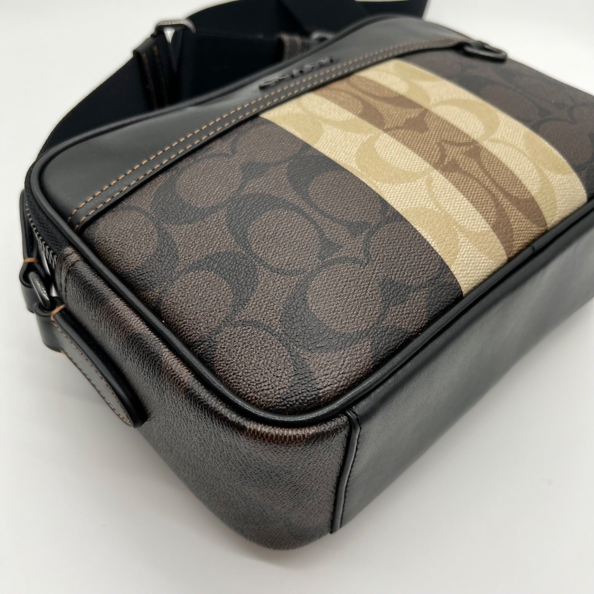 Coach Brown Signature Coated Canvas Graham Crossbody Bag C9965