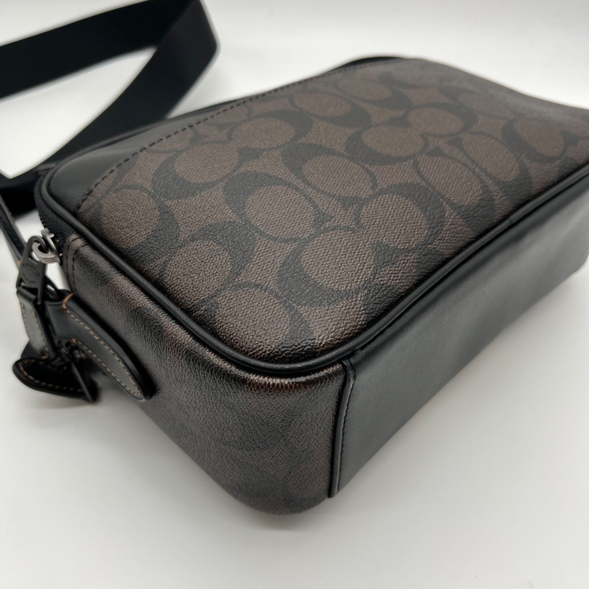 Coach Brown Signature Coated Canvas Graham Crossbody Bag C9965