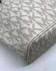Michael Kors Vanilla Monogram Canvas Jet Set Travel Tote Bag
