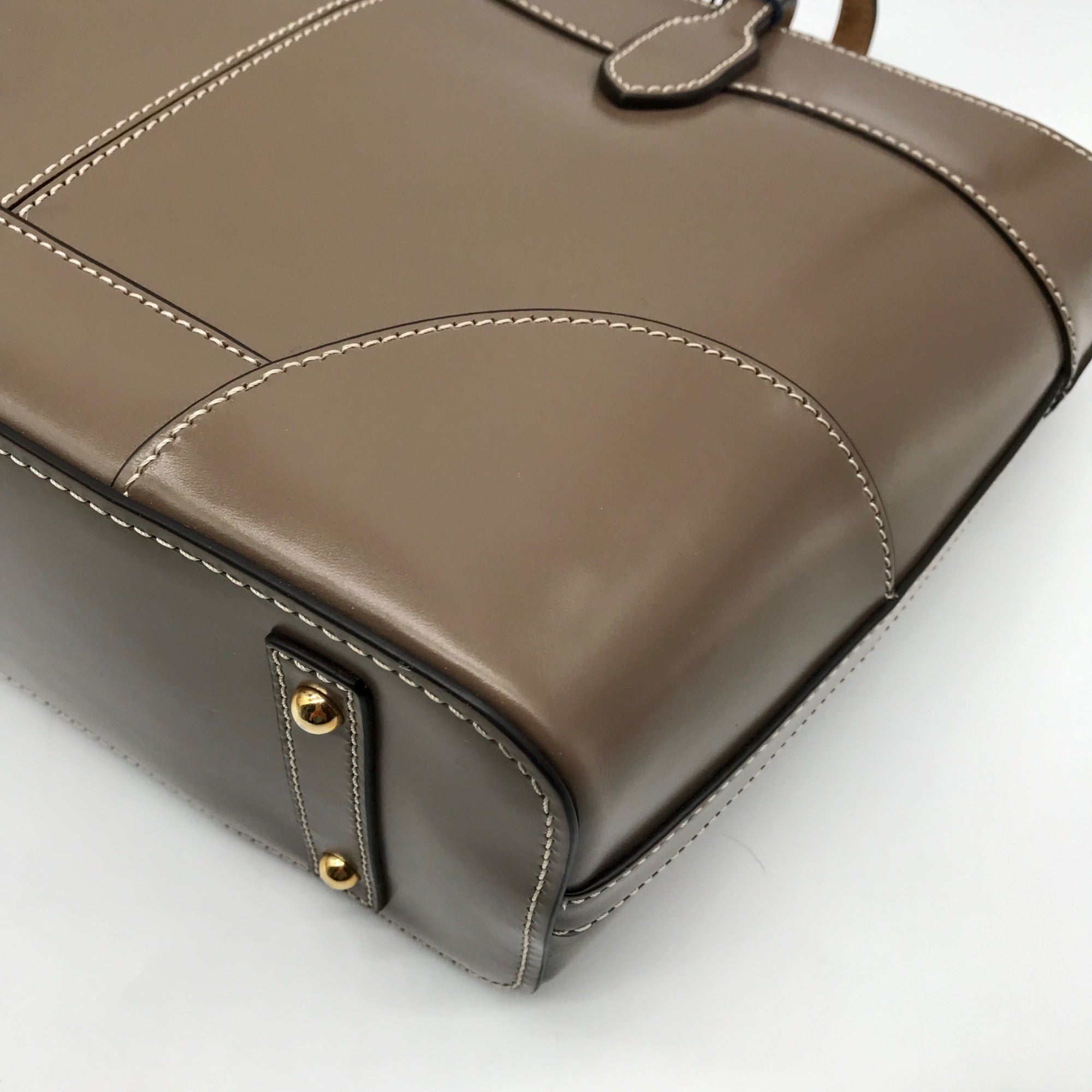 Dooney &amp; Bourke Taupe Leather Selleria Tote Bag