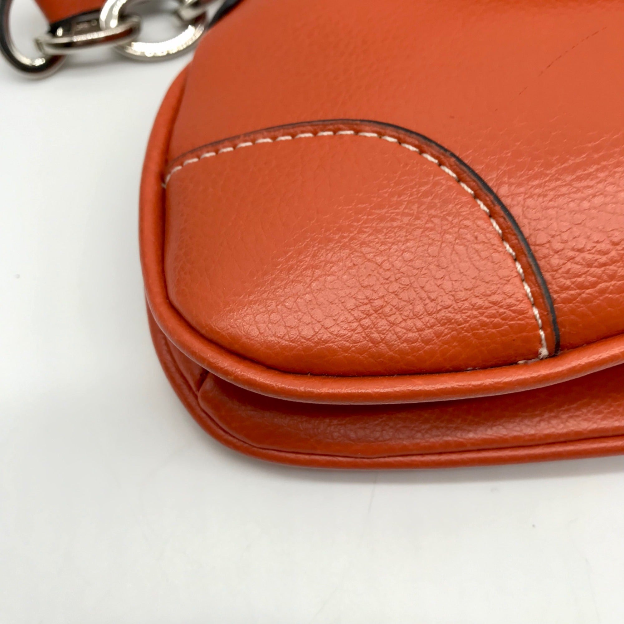 Unbranded Orange Faux Leather Shoulder Bag