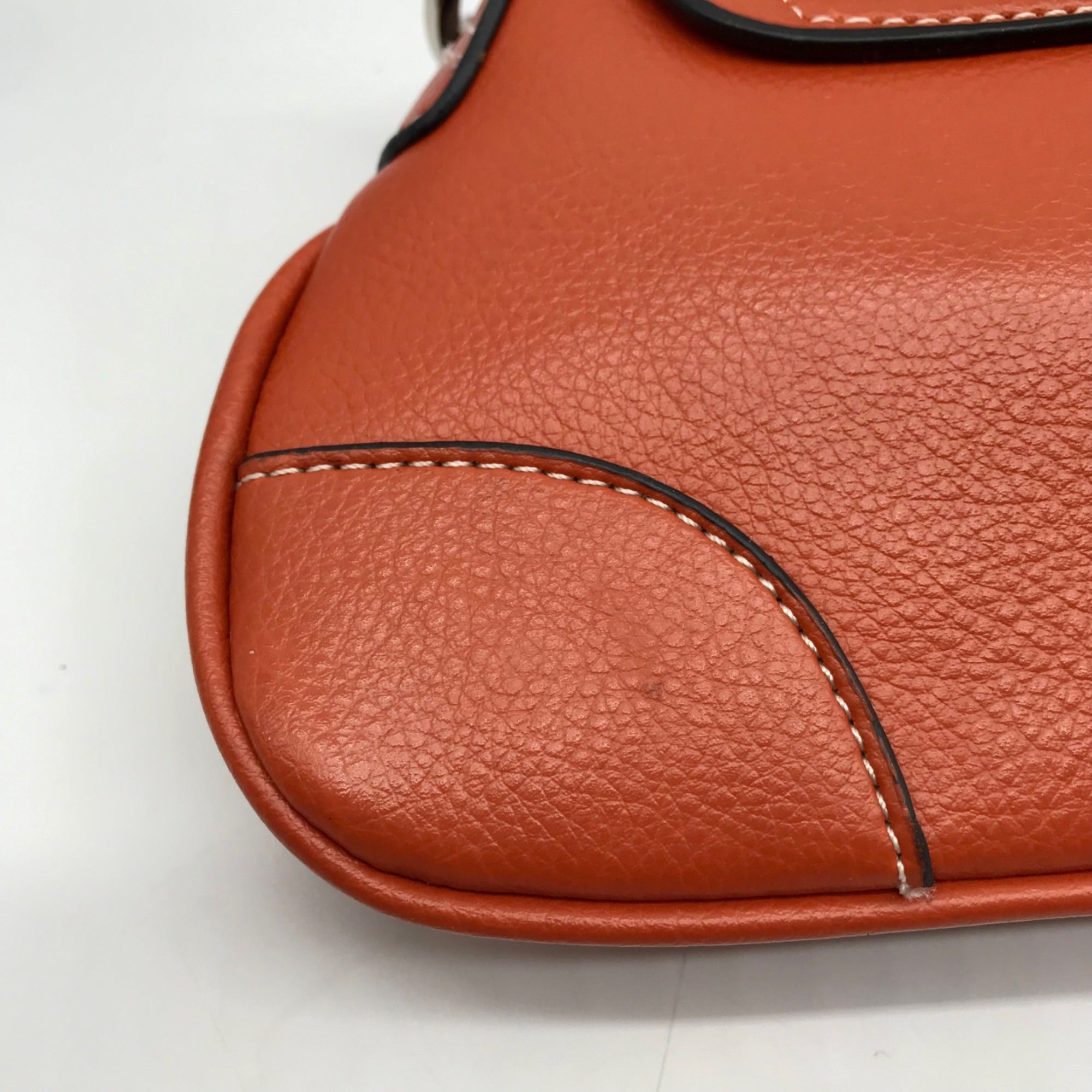 Unbranded Orange Faux Leather Shoulder Bag