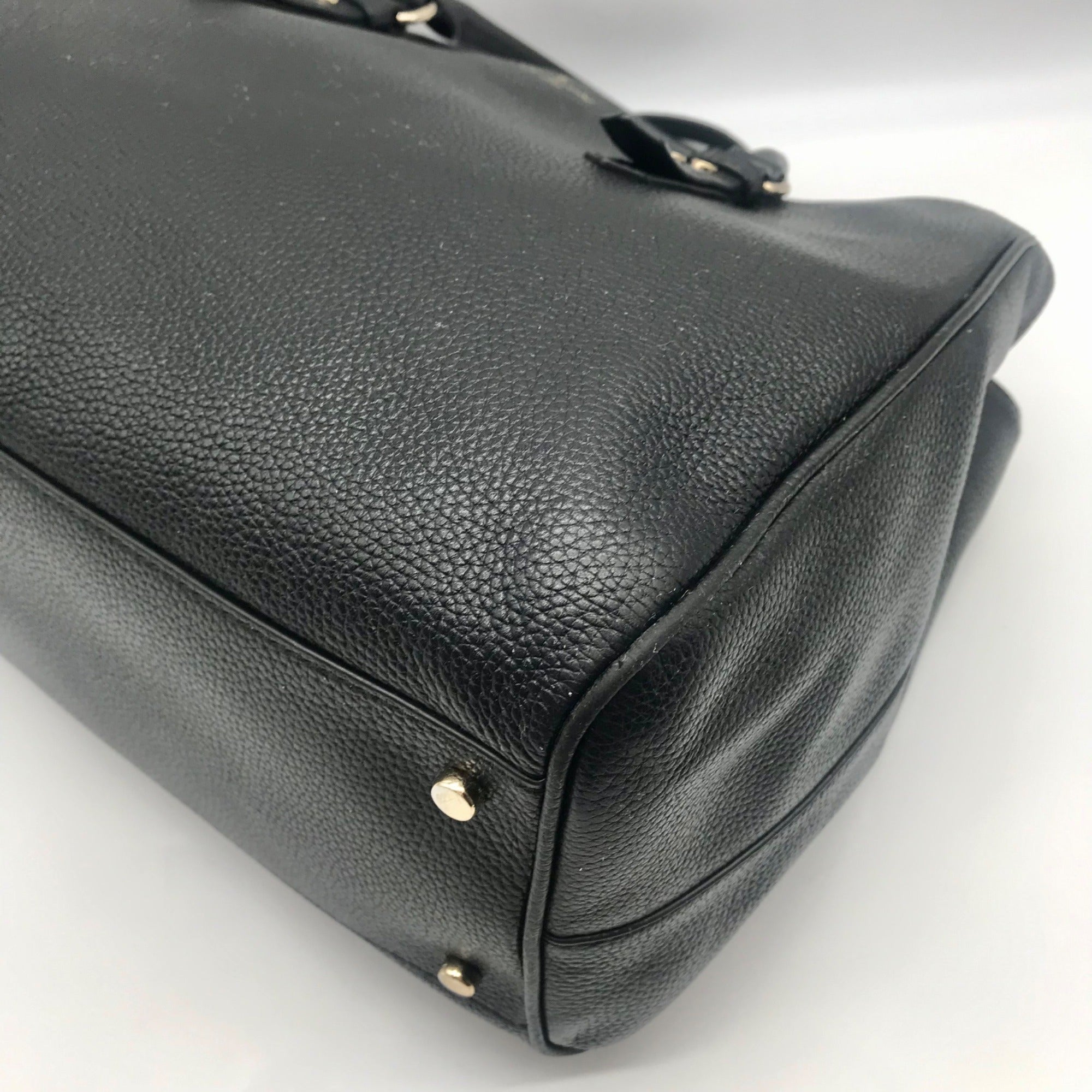 Kate Spade Black Pebbled Leather Leighann Mulberry Street Convertible Satchel
