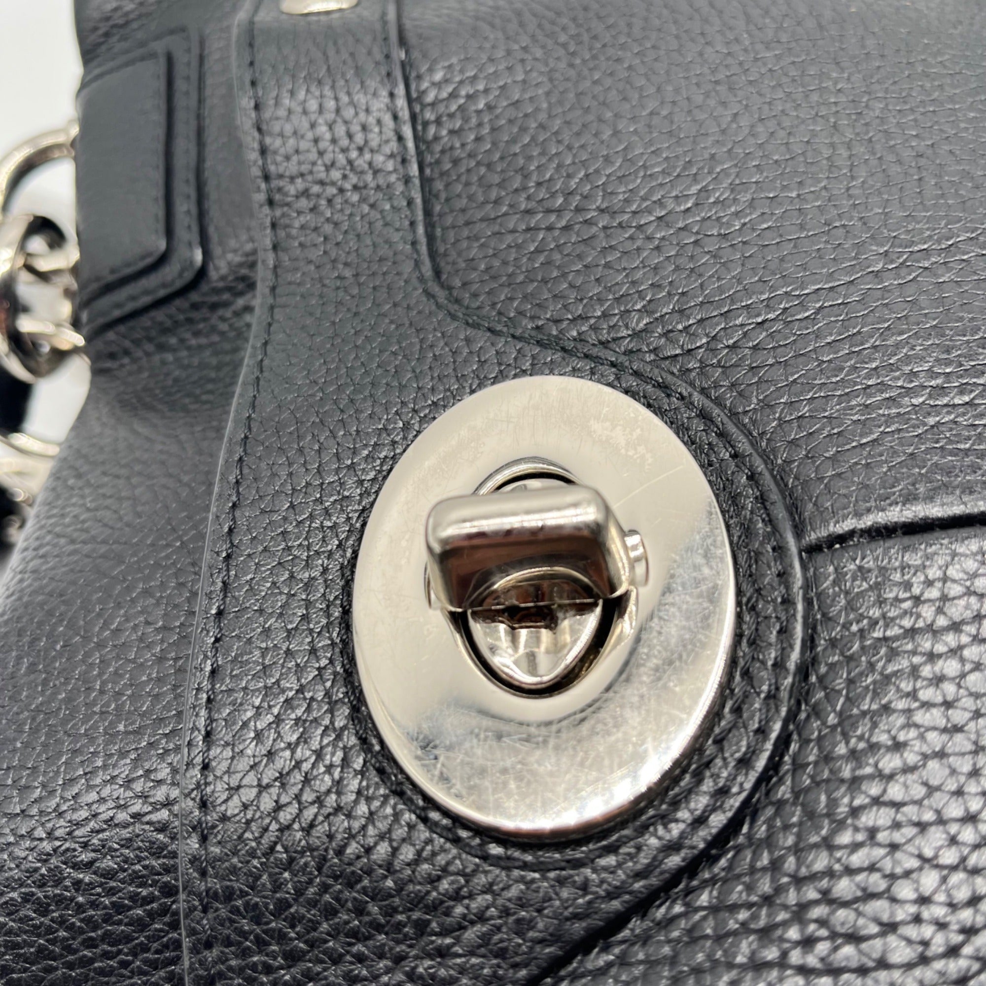 Coach Black Pebbled Leather Penelope Satchel Bag F16531