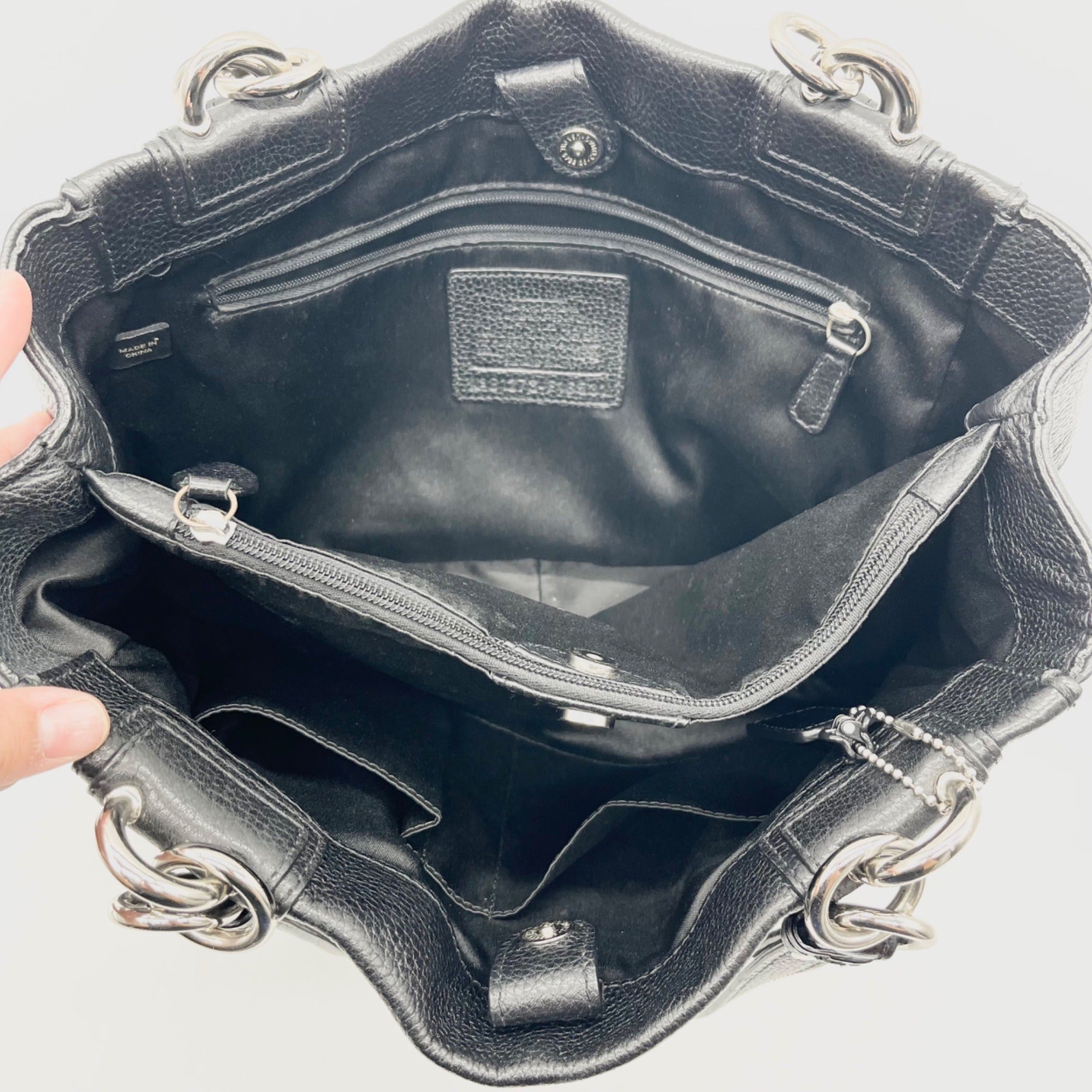 Coach Black Pebbled Leather Penelope Satchel Bag F16531