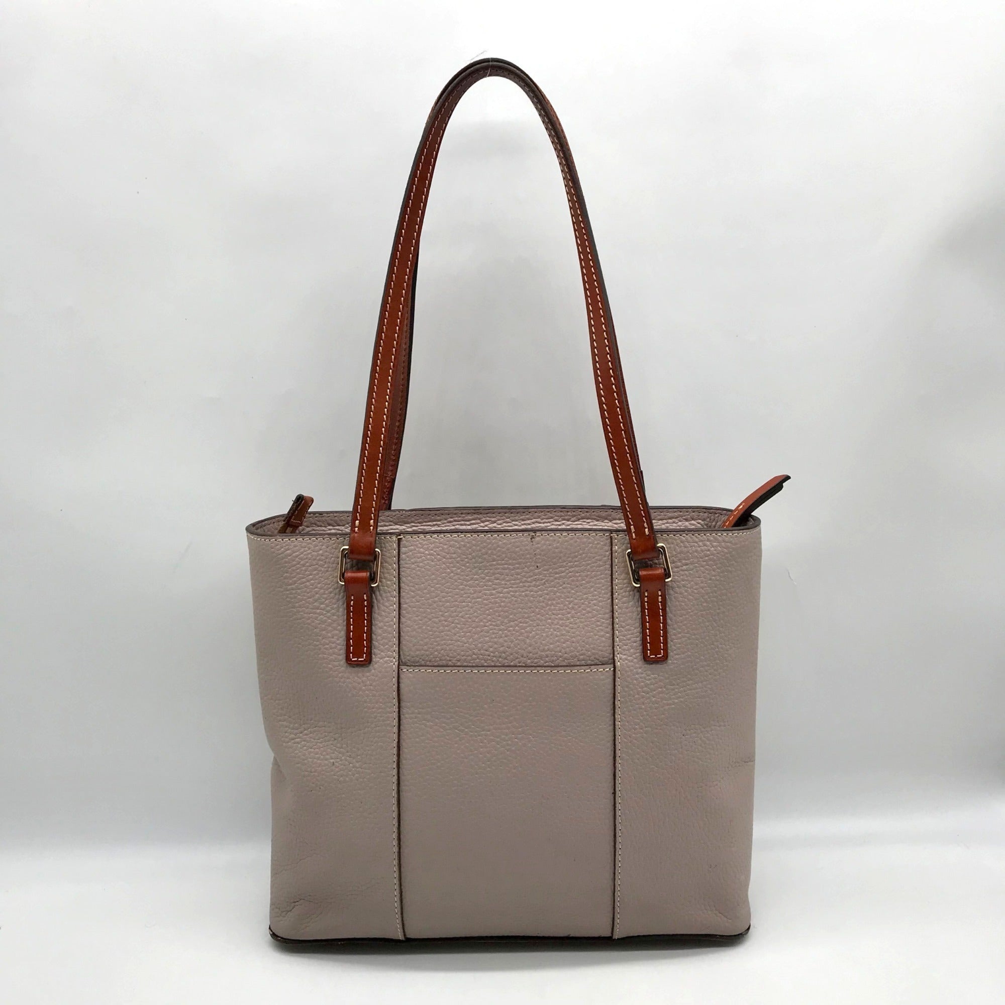 Dooney &amp; Bourke Gray Pebbled Grain Lexington Shopper Tote