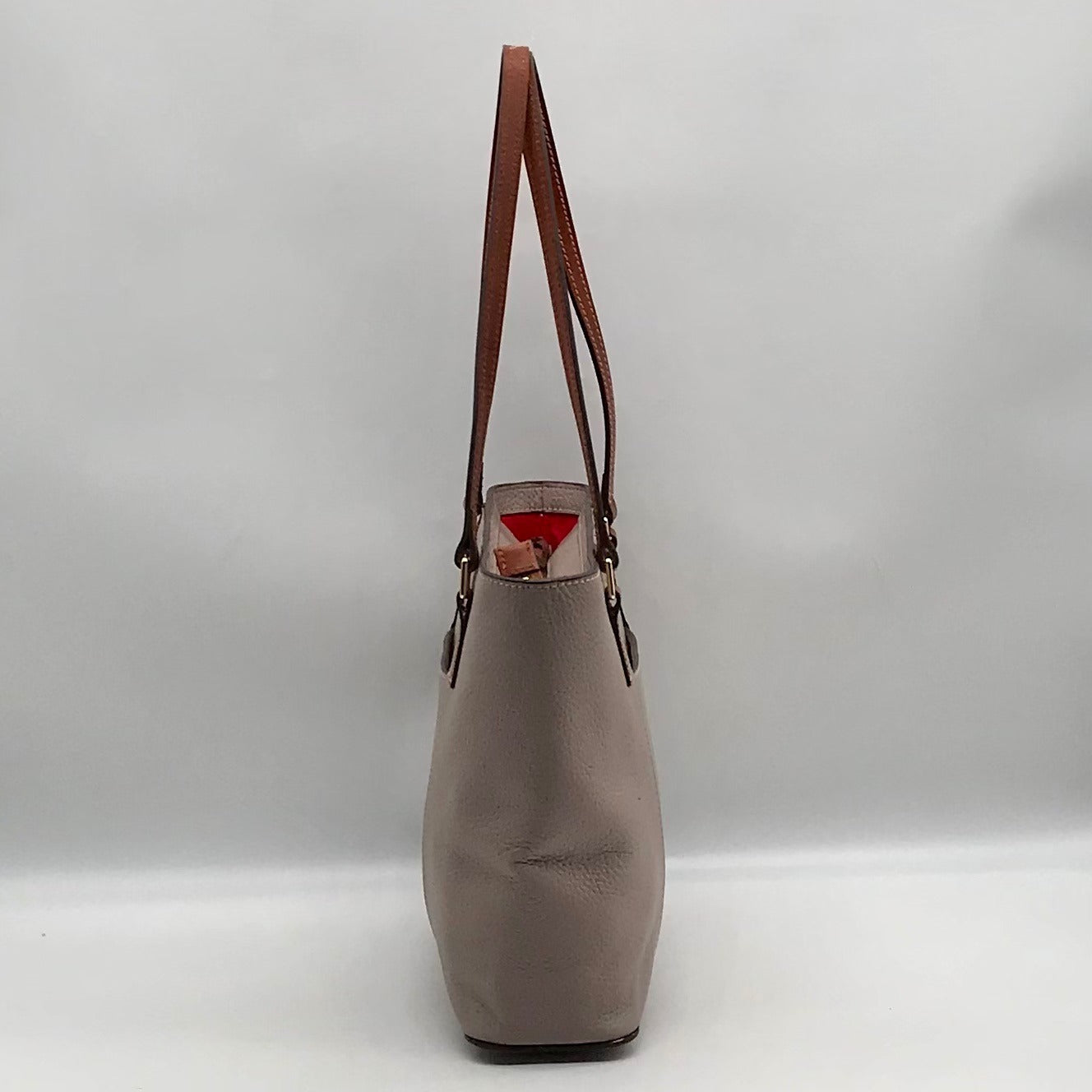 Dooney &amp; Bourke Gray Pebbled Grain Lexington Shopper Tote