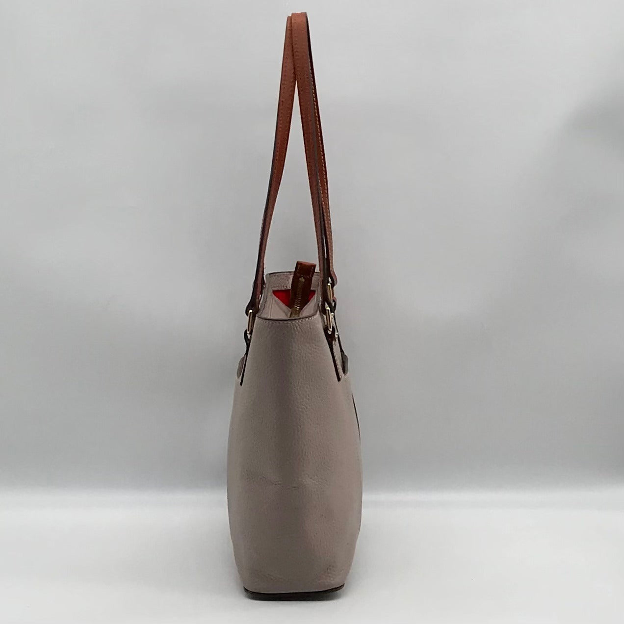 Dooney &amp; Bourke Gray Pebbled Grain Lexington Shopper Tote