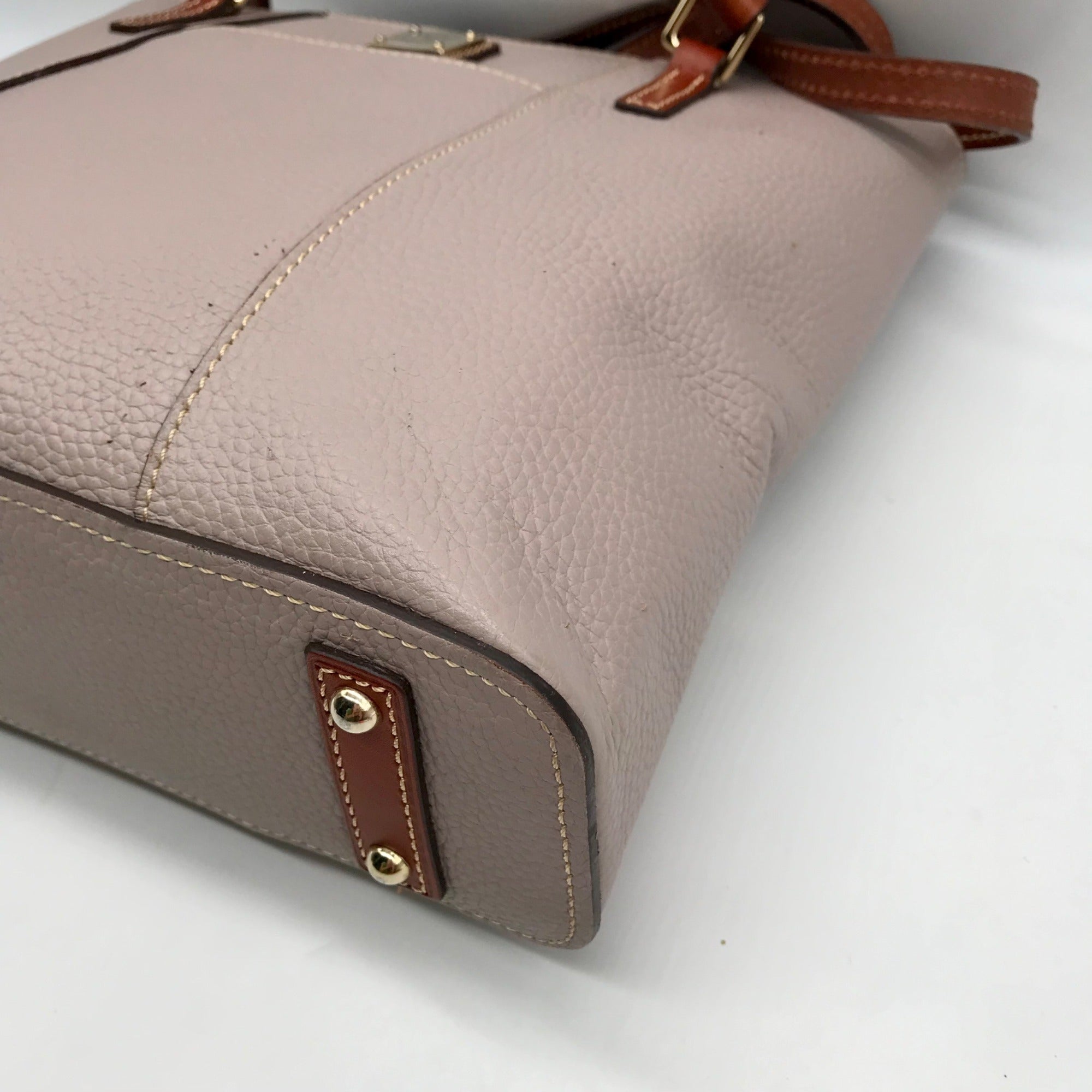 Dooney &amp; Bourke Gray Pebbled Grain Lexington Shopper Tote