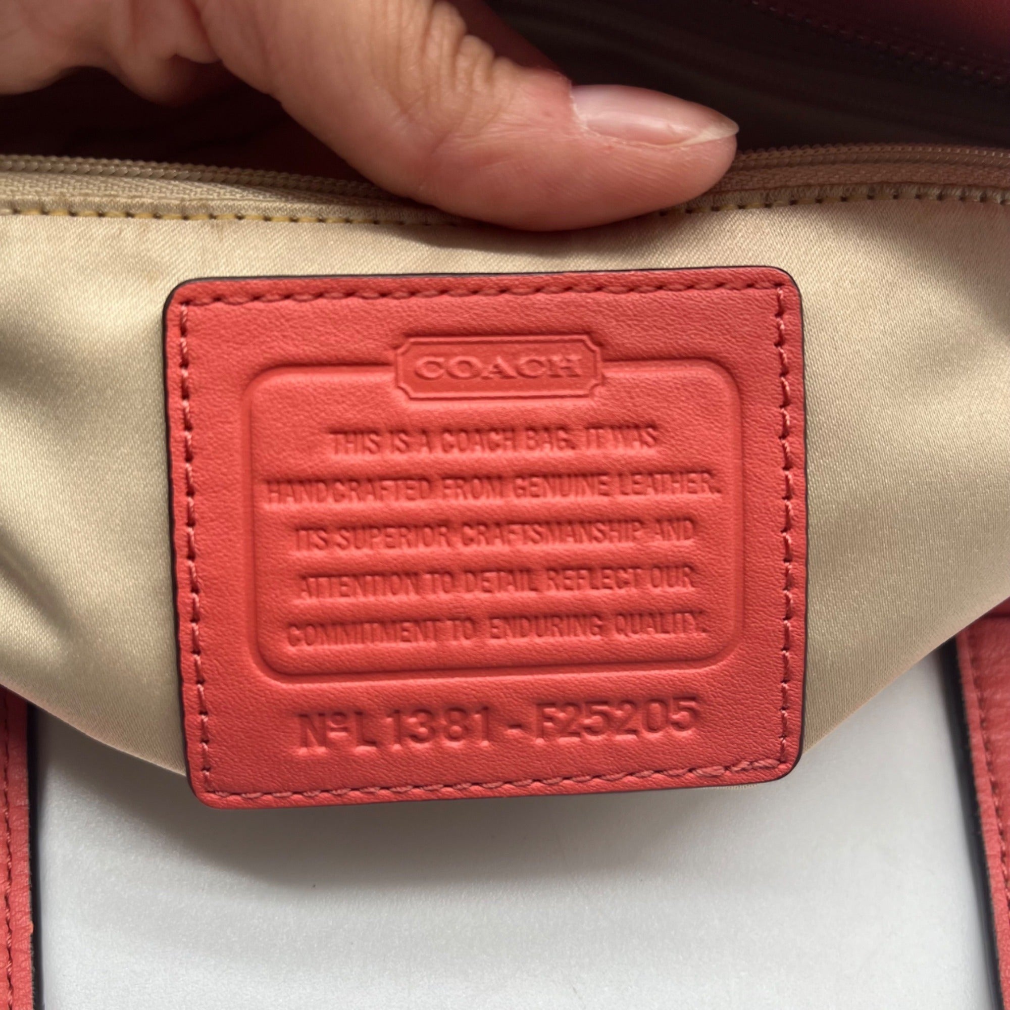 Coach Coral Leather Taylor Alexis Carryall Tote Bag-F25205