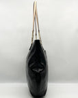 Michael Kors Black Monogram Patent Leather Jet Set Tote Bag