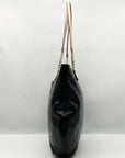 Michael Kors Black Monogram Patent Leather Jet Set Tote Bag