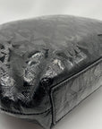 Michael Kors Black Monogram Patent Leather Jet Set Tote Bag