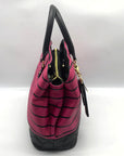 Betsey Johnson Pink & Black Striped Crossbody Satchel