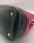 Betsey Johnson Pink & Black Striped Crossbody Satchel