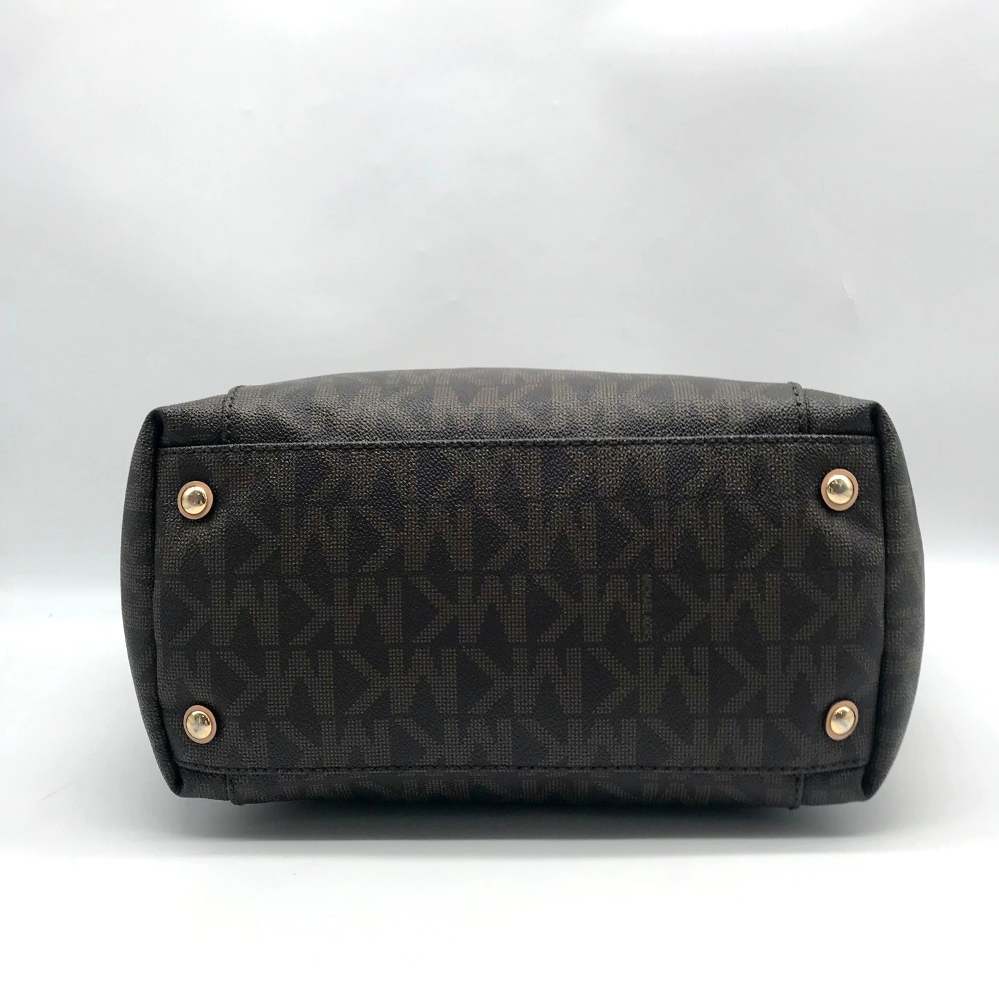 Michael Kors Brown Signature Coated Canvas Jet Set East West Tote Bag