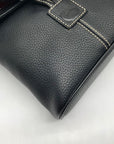 Dooney & Bourke Black Pebbled Grain Leather Toggle Crossbody Bag